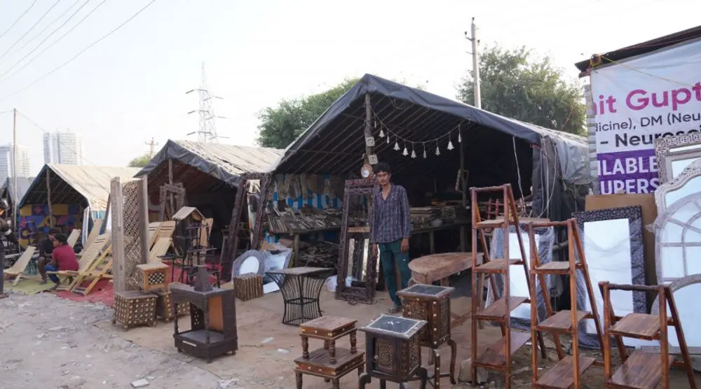 Furniture stalls at Banjara Market