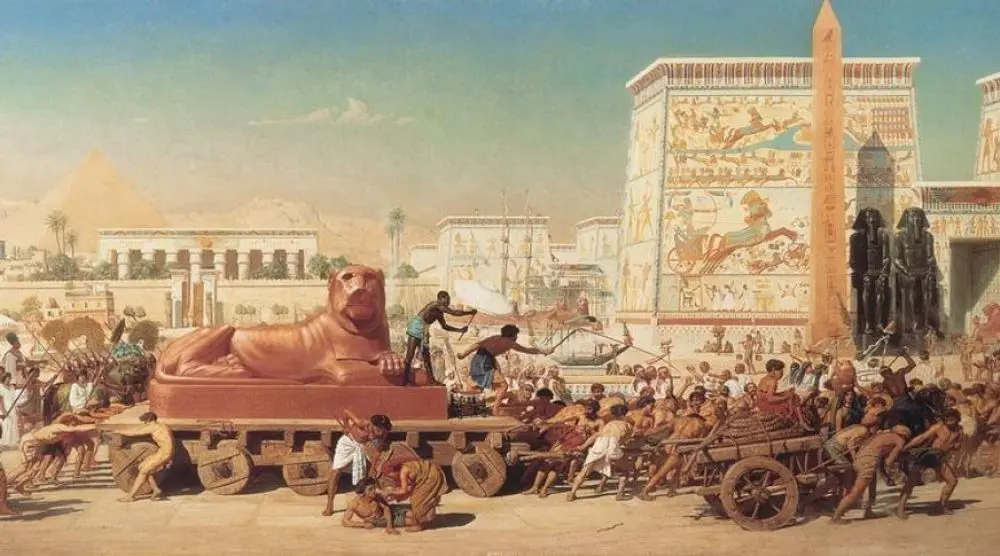 Painting of a procession in ancient Egypt
