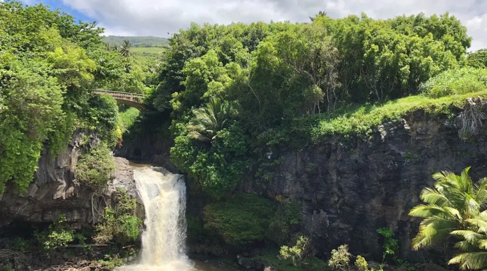 Waterfall in a tropical gorge