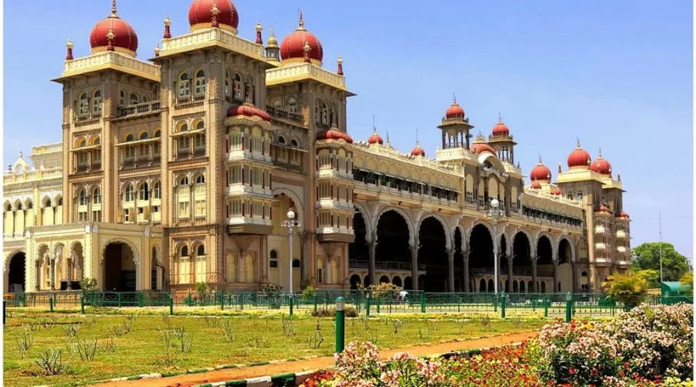 Mysore Palace with domed towers