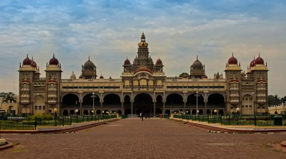 Front façade of Mysore Palace