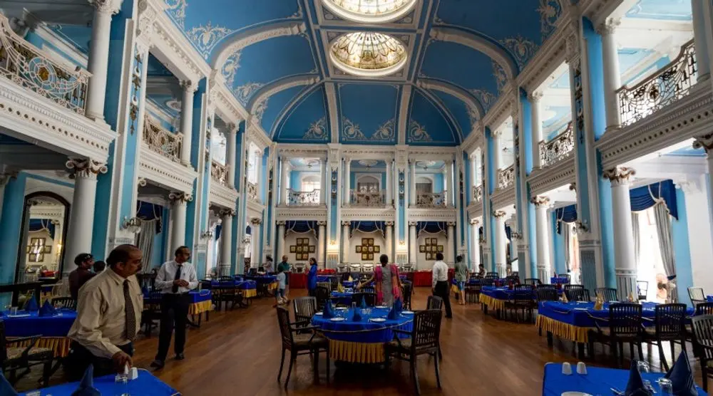 Restaurant hall inside Lalitha Mahal Palace
