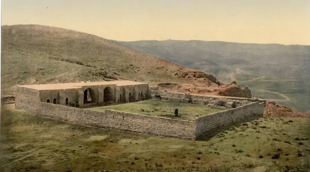 Old walled compound on a hillside near Jericho