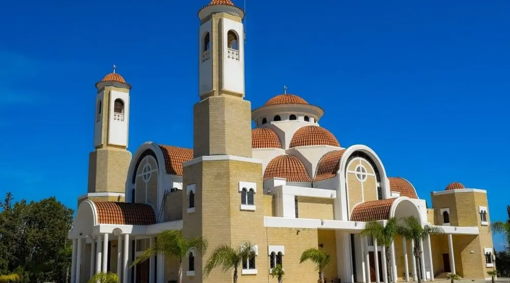 Church with bell towers in Larnaca