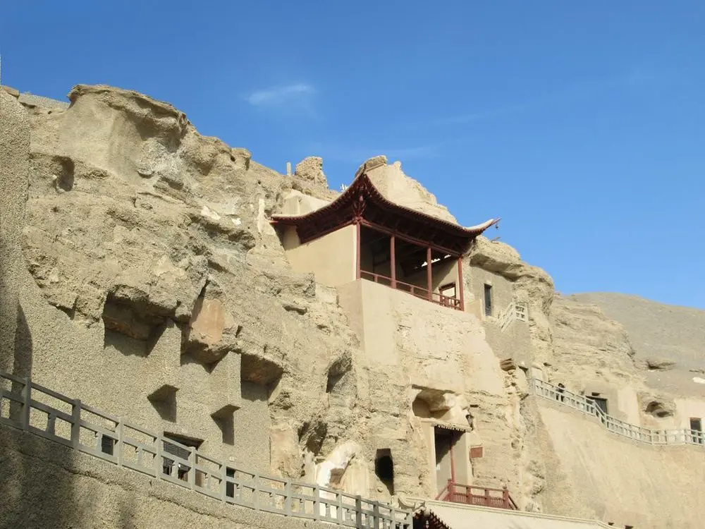 Pagoda facade at the Mogao Caves, Dunhuang