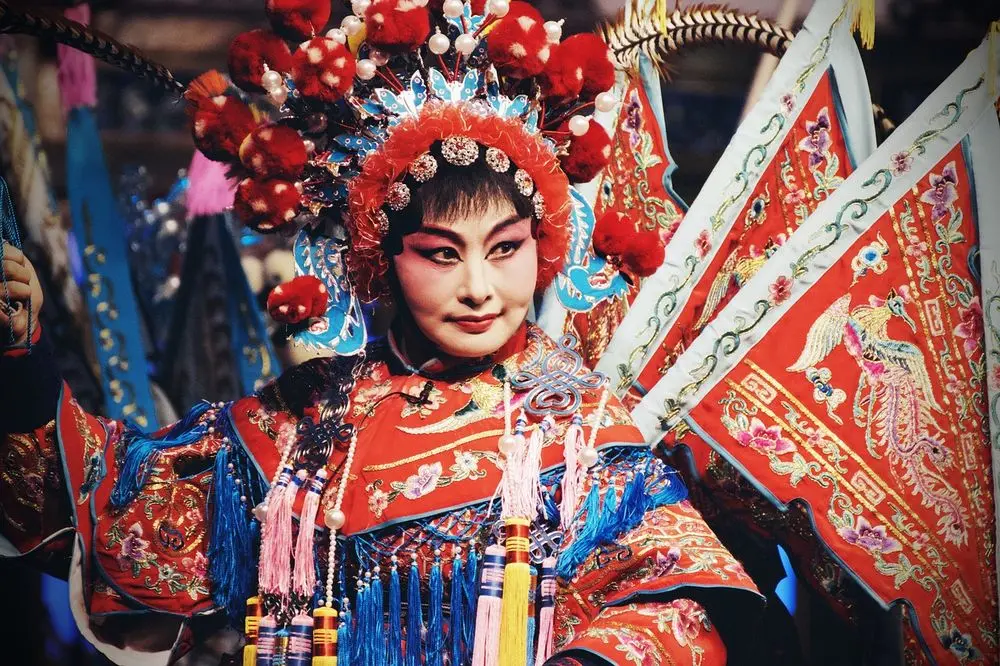Chinese opera performer in elaborate costume