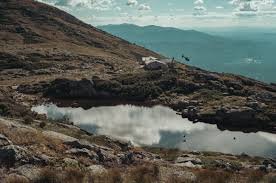 Rocky plateau and tarn on Mount Washington
