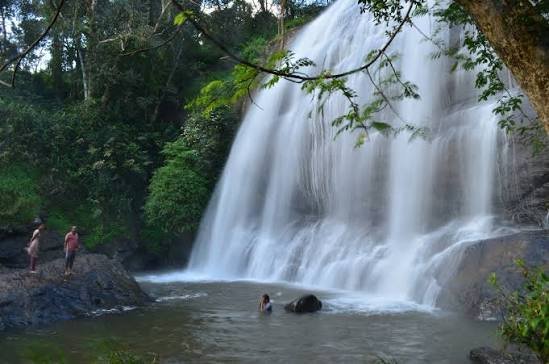 Chelavara Falls pouring into a pool