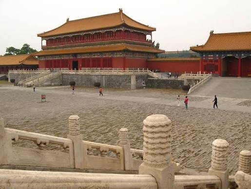 Red imperial hall in Beijing's Forbidden City