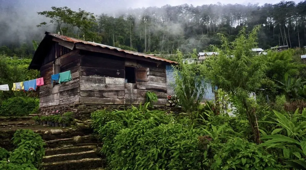 Wooden village house in Sillery Gaon, Kalimpong