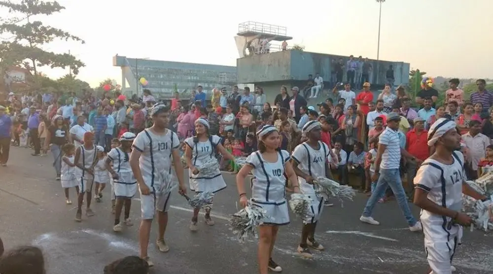 Carnival parade on a Goa street