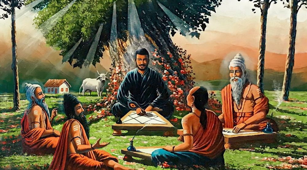 Painting of sages teaching under a tree