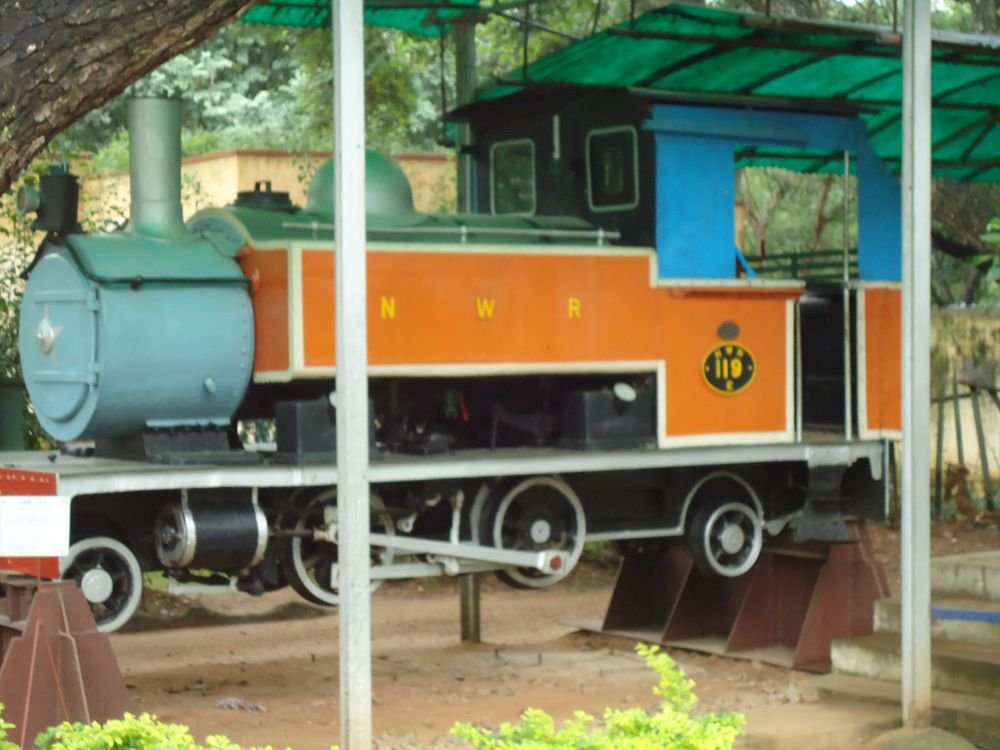 Vintage steam locomotive at the Mysuru Rail Museum